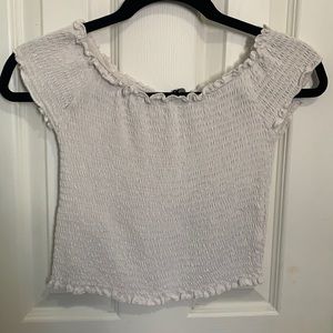 Brandy melville ruched white cap sleeve top
